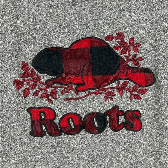 Roots Casual Tartan Plaid Beaver Short Sleeve Crew Neck Tee XL Heather Grey - Picture 8 of 11